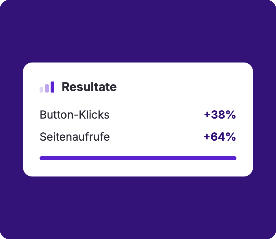 Ergebnisübersicht: Button-Klicks und Seitenaufrufe