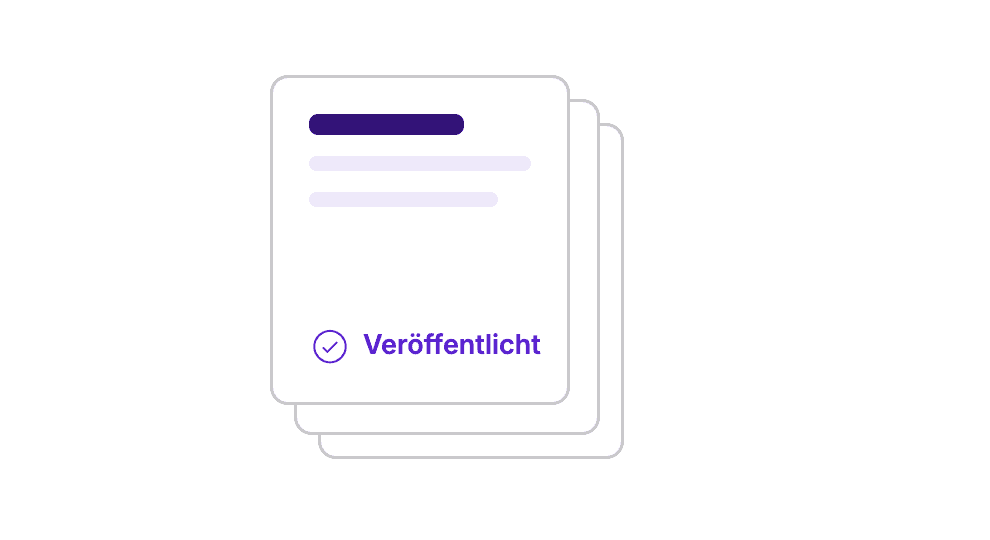 Gestapelte Artikelkarten mit dem Status Veröffentlicht
